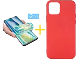 Capa + 2 Películas para iPhone 11 Pro Max ACCETEL Vermelho