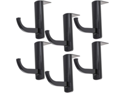 Suporte Para Fones De Ouvido Com Gancho, Prático E Portátil, Em Plástico Preto, Conjunto De 6 Peças, Ideal Para