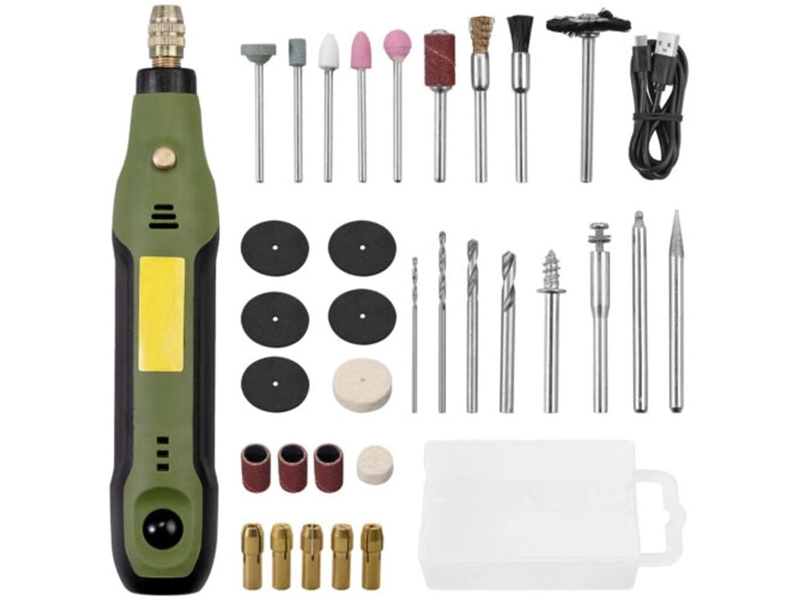 Nova Mini Dremel Multi Tool Com 34 Peças, Bateria Usb De 12 W Para Ferramenta Rotativa Multifuncional Slowmoose