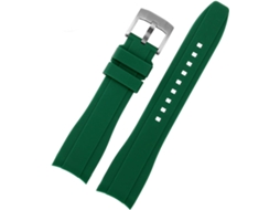 Pulseira de couro com 24 Mm Confortável Água Resistente Fivela Aço Inoxidável S/MARCA
