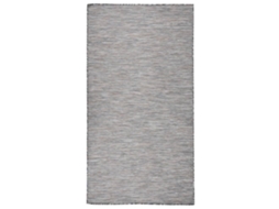 Vidaxl Tapete De Tecido Plano Para Exterior 80x150 Cm Castanho E Azul