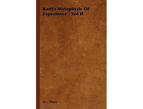 Livro Kants Metaphysic of Experience Vol II de H J Paton (Inglês)