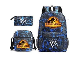 Conjunto De Três Peças Jurassic World Mochila, Estojo E Bolsa Ombro _27 Aquaforge