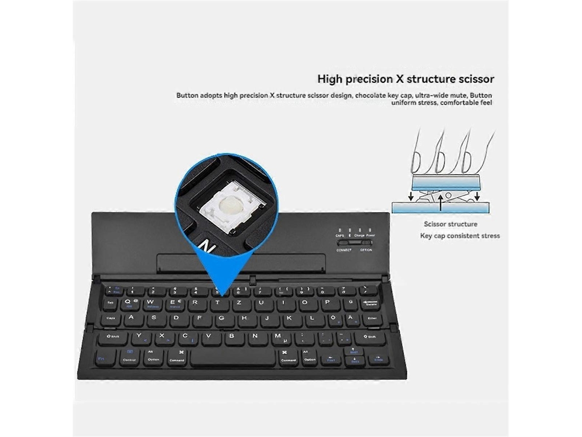 Folding Bluetooth Keyboard Portable Travel Foldable Keyboard Efdafss