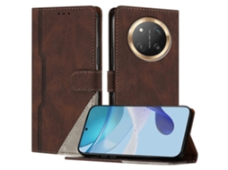 Capa De Couro Com Estampa Triangular E Suporte Tipo Carteira Para Honor X9c 5g, À Prova De Choque