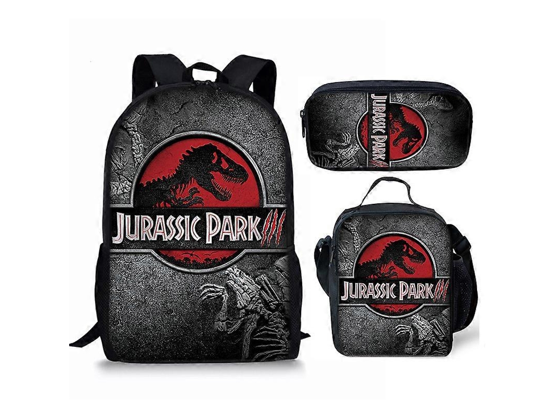 Mochila De Estudante Jurassic World 3 Mochila De Desenho Animado De Anime Com Três Peças Q Olysi Shop