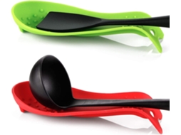 Suporte Para Colher De Silicone Utensílios De Cozinha 2 Peças Vermelho Verde