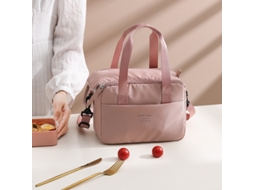 (rosa) Lancheira Portátil, Impermeável E Térmica, Com Compartimento Para Bento.