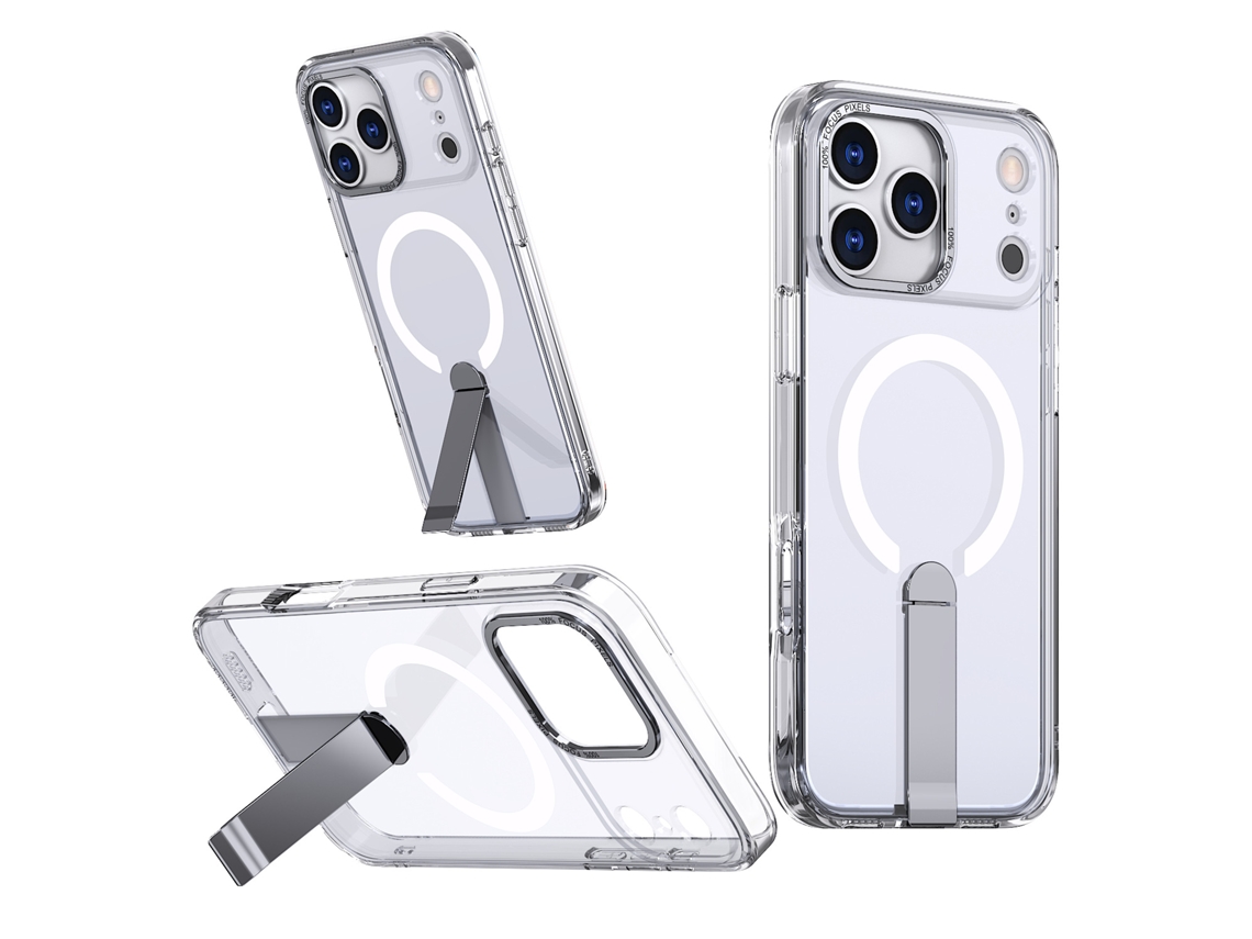 Capa Magnética Para Celular Com Estrelas E Suporte Fosco.transparente - Iphone 17 Pro