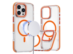 Compre Capa Anti-queda Para Iphone 16 Pro, Duas Cores, Pctpu, Transparente, Compatível Com Magsafe, Laranja