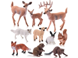 2026 10 Figuras de Animales Del Bosque Miniatura Linjou, Juguetes Realistas de Animales Silvestres