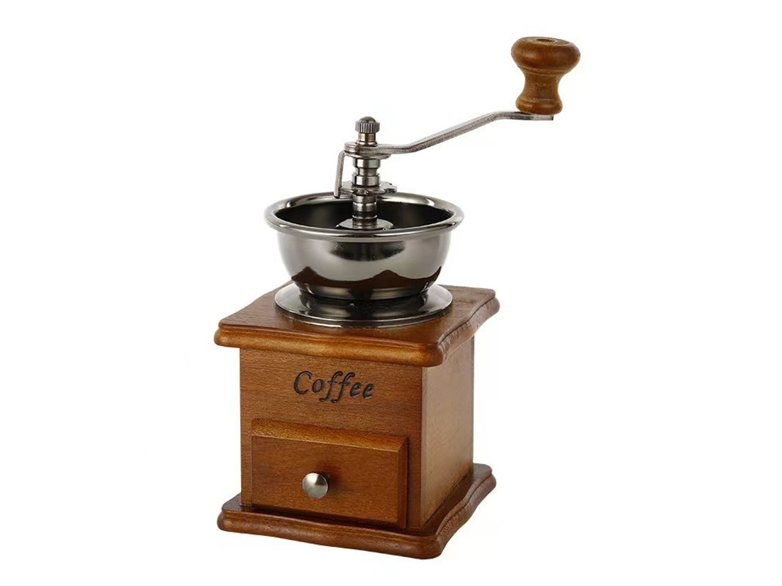 Moedor De Café Manual 5 Cm, 17 X 10, 5 X 10, Madeira, Ferro Fundido, Manivela, Para Espresso, Prensa Francesa E Café Coado, Uso Em Casa E Viagens