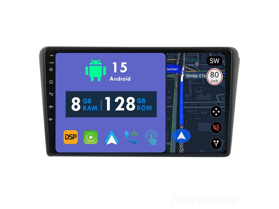 Auto Rádio Carro Bluetooth Autoradio 8GB RAM 128G ROM CarPlay Navegação GPS Ecrã Táctil RoverOne para Toyota Avensis T250 2 II 2002-2009  