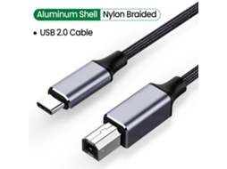 Cabo Lurelia USB-C para USB-B, dados para impressoras, scanners e controladores MIDI.