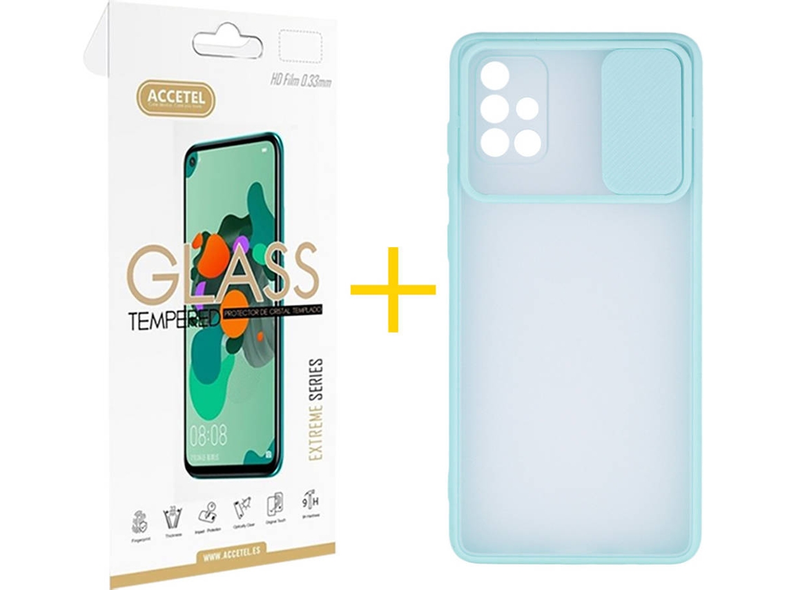 Capa + Película para Samsung Galaxy A71 ACCETEL Verde Água