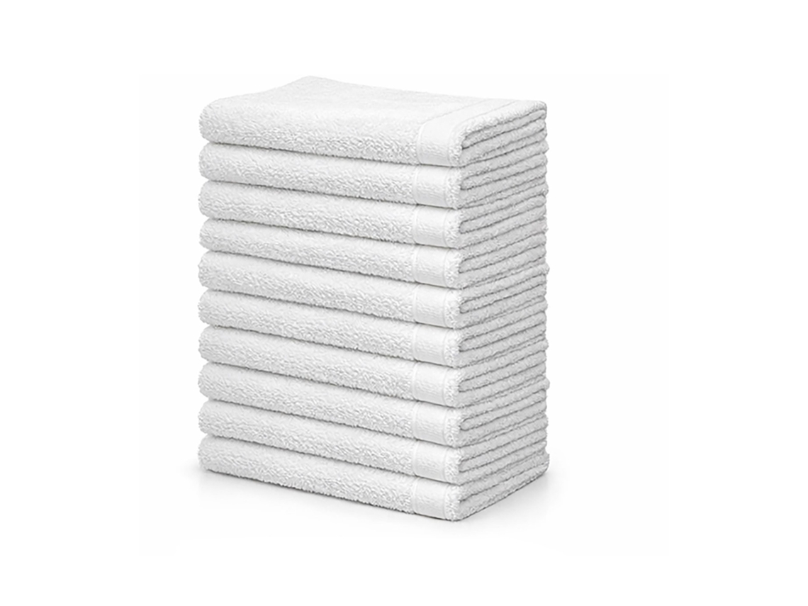 Toalha Hotel Spa Algodão Felpudo 520 G/m² | 10 Und 50 X 100 Cm (pano De Mão Ou Pano De Lavar Roupa) Brancos