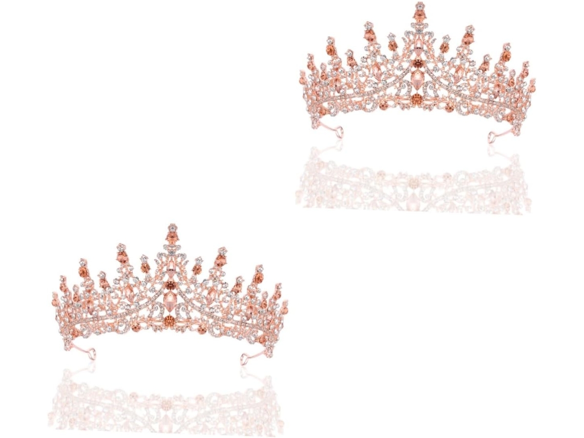 Conjunto De 2 Peças: Coroa De Casamento E Tiara De Cristal Para Aniversários E Festas.