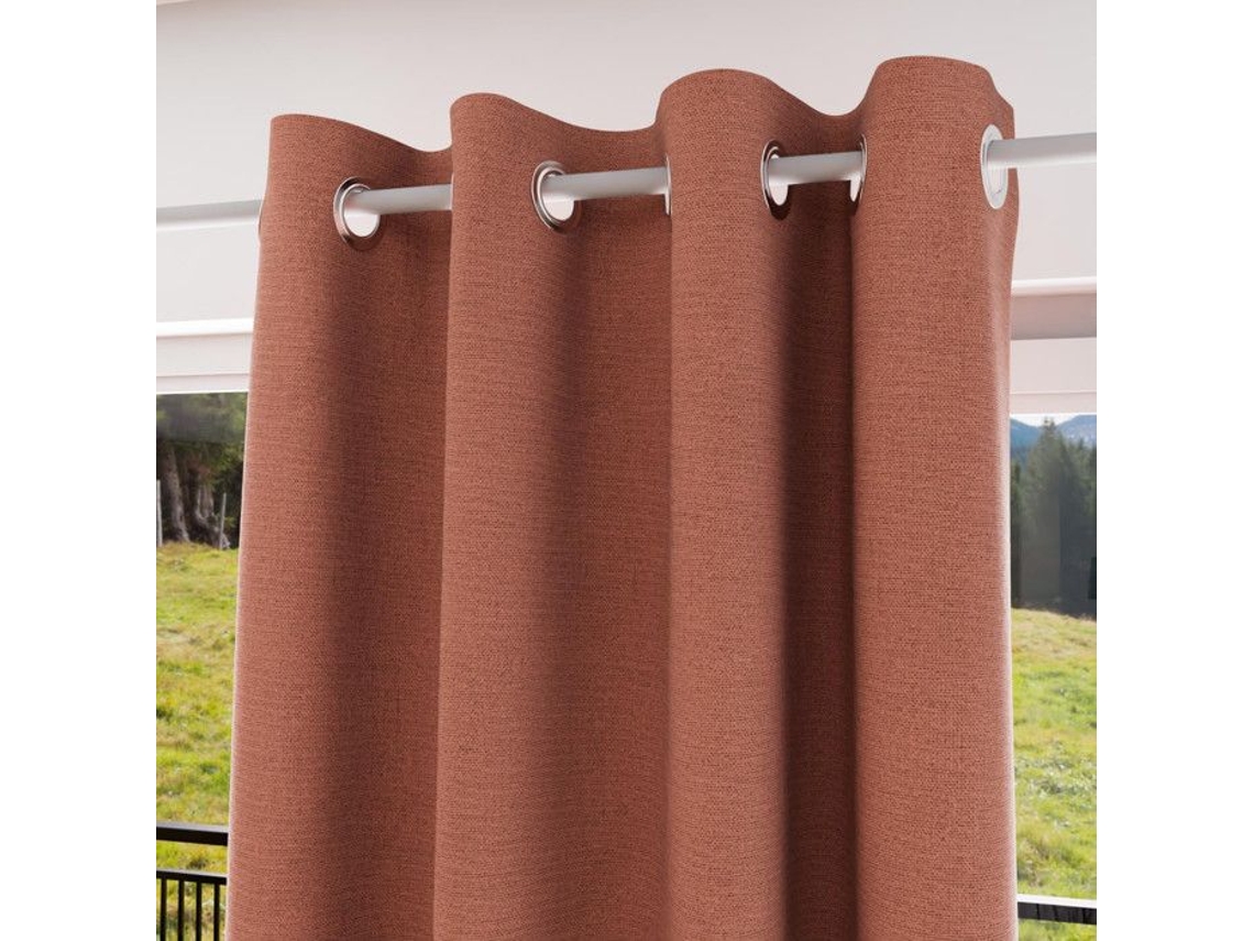 Cortinado SOLEIL DOCRE Blackout Ilhós Eclipse Laranja Poliéster Multicor (135x250cm)