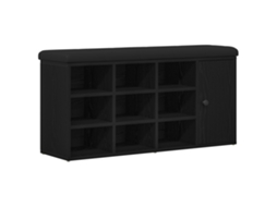 Conjunto 1 Banco De Arrumação Vidaxl Preto Derivados De Madeira (102 X 32 X 50 Cm)
