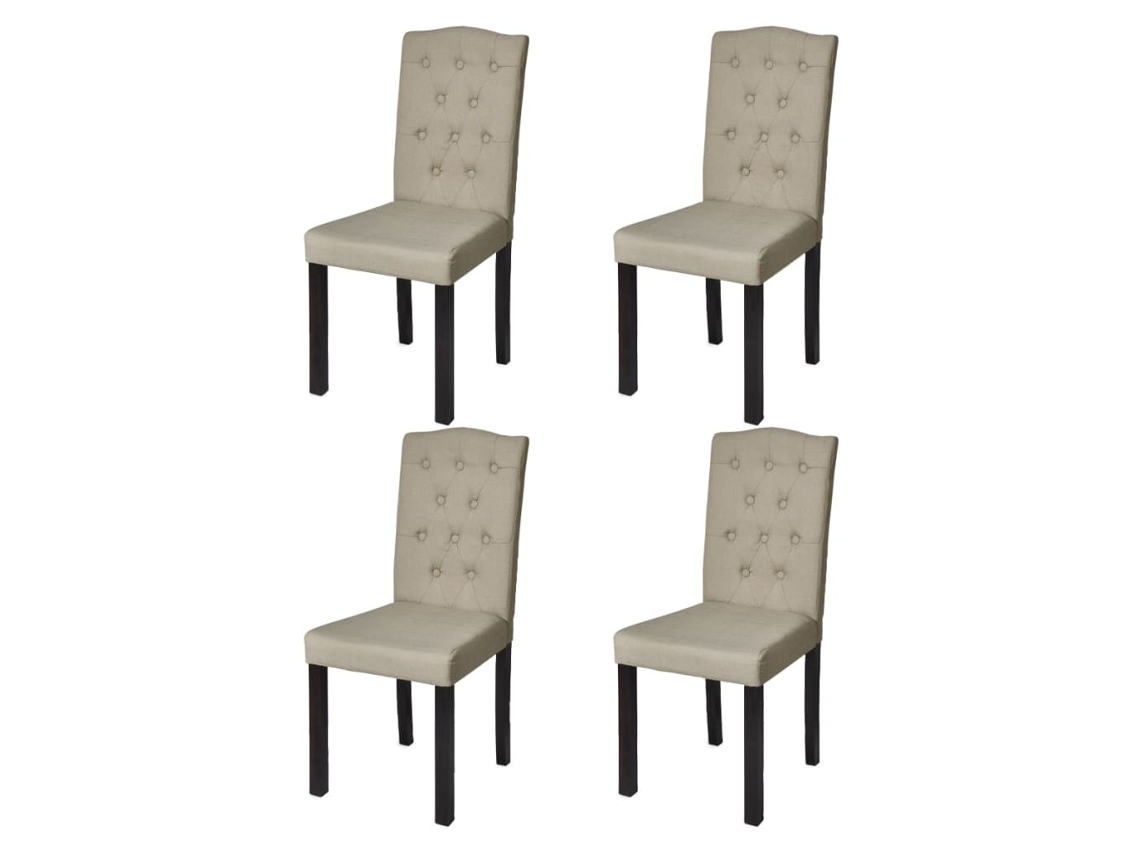 Vidaxl Cadeiras De Jantar 4 Pcs Tecido Cor Camel