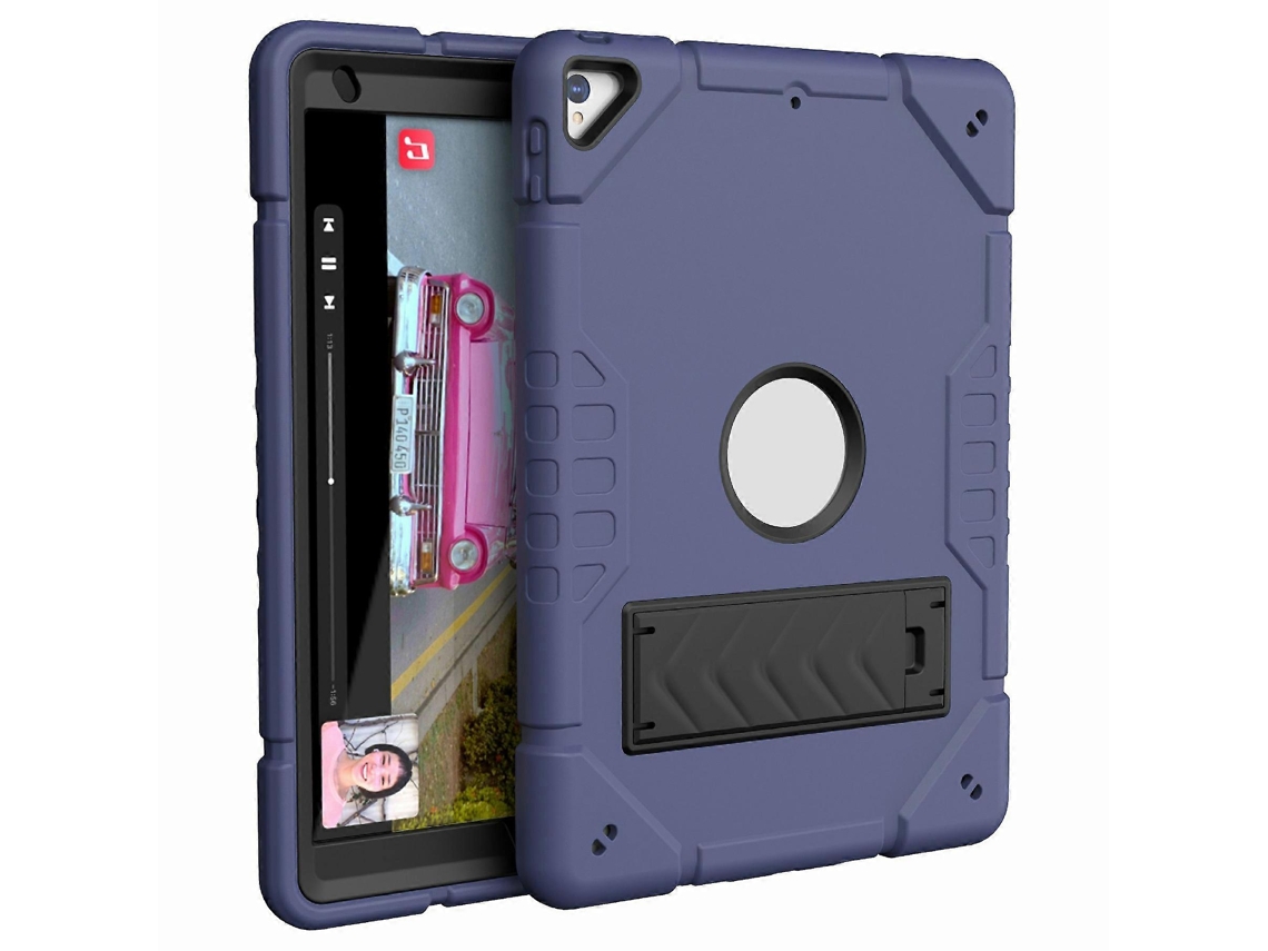 Capa Hengrongshen para iPad 10.2 (2020) (2021) Capa resistente com camada de TPU, antiderrapante, azul-marinho/preto (2019)