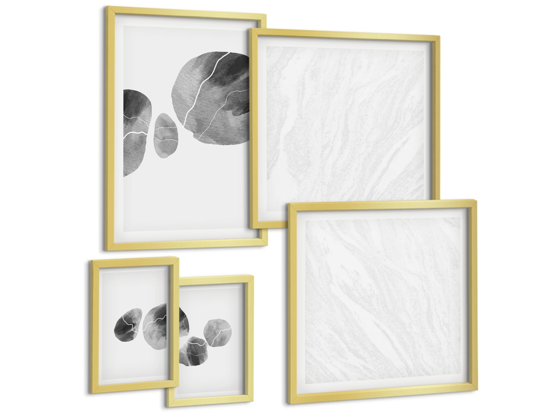 Quadros Decorativos Para Parede Londres, Ponte, Guarda, Big Ben Moldura Dourada Pinturas De Quarto Espelharte (conjunto De 5 Imagens)