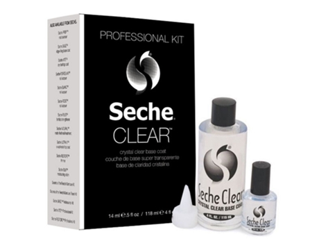 Clear Professional Nail Base Coat Duo, Colorless 118 Ml 14 Ml Set Seche