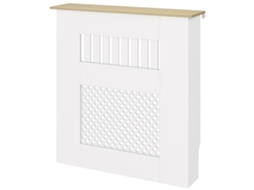 Cobertura Para Radiadores Proteção De Mdf 78x19x81 Cm Desenho Moderno De Ripas Branco