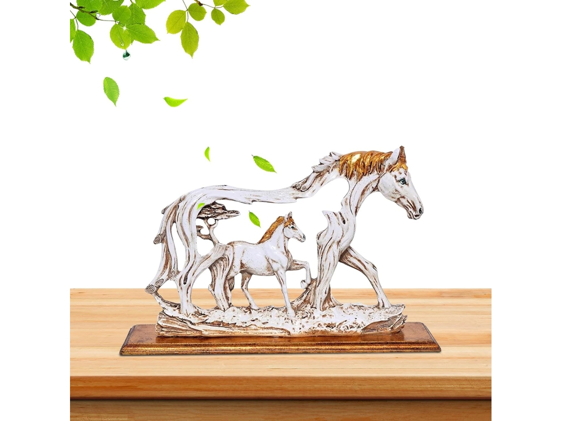 Cavalo Indiano Resina Ornamentos Artesanais Escultura Vintage Exclusiva Presentes Inauguração Aniversário GOKOCO