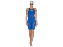 Fato de banho com calções para Mulher ARENA Competição Powerskin Carbon Air2 Aberto Azul para Natação (FR 34)