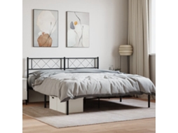 Vidaxl Estrutura De Cama Com Cabeceira 120x190 Cm Metal Preto