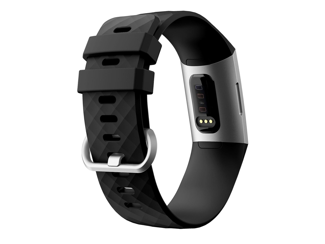 Pulseira de substituição de silicone com efeito diamante para smartwatch Fitbit Charge3/Charge4 Ly Ebike (pequeno)