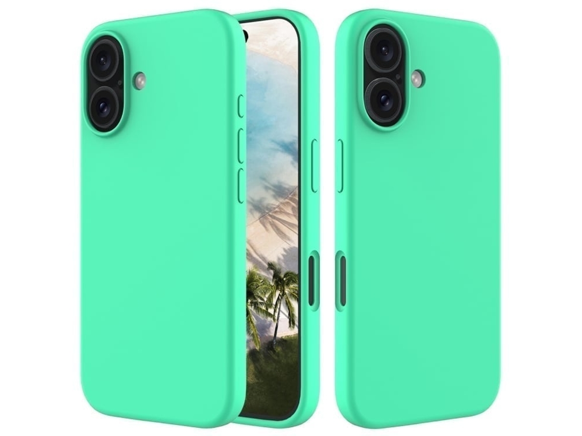 Lurelia Capa Protetora Para Iphone 16 Plus, Em Silicone E Pc, Interior Em Microfibra, Recortes Precisos, Cor Verde E Anti-riscos