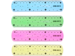 1 Régua E Criativa Flexível Multicolor 15cm para Material Escolar