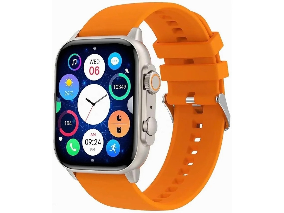 Yizhood Bluetooth Smart Watch 1.96 Amoled Fabric HD 410 502 Monitor de saúde Laranja