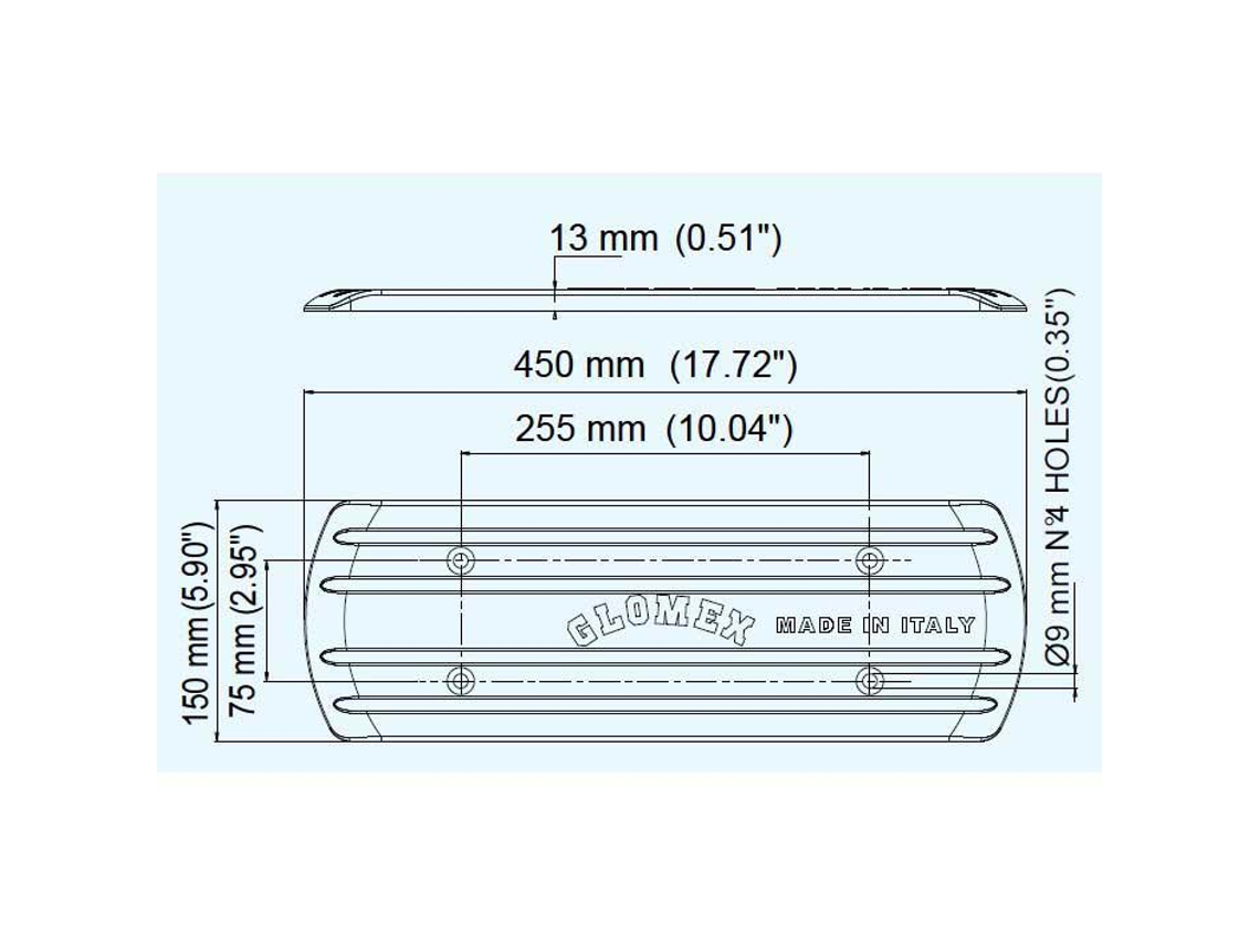 Glomex Ra207 Placa de Aterramento Retangular