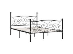 Estrutura de Cama com Estrado de Ripas 140x200 cm Metal Preto MAISON EXCLUSIVE