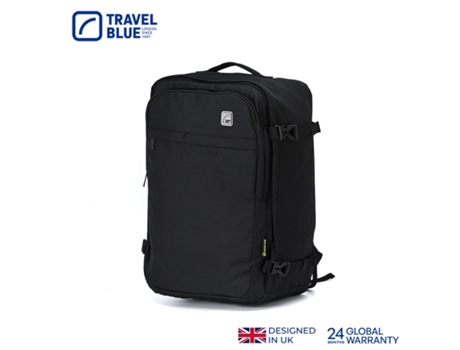 Mochila Venture Preto De Viagem Com Múltiplos Compartimentos, Bolso Para Notebook 31lt Travel Blue