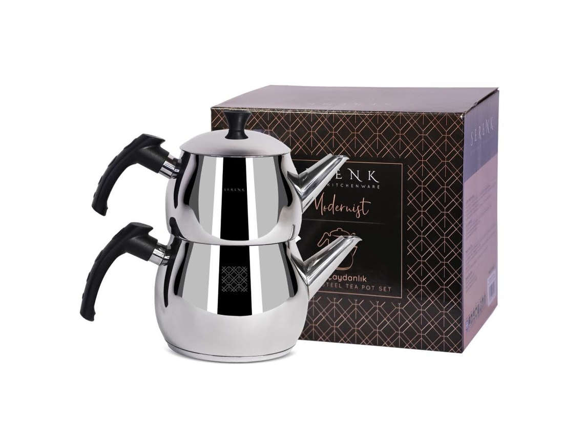 Chaleira Inox Serenk Modernist 1l + 1,5l Compatível Indução