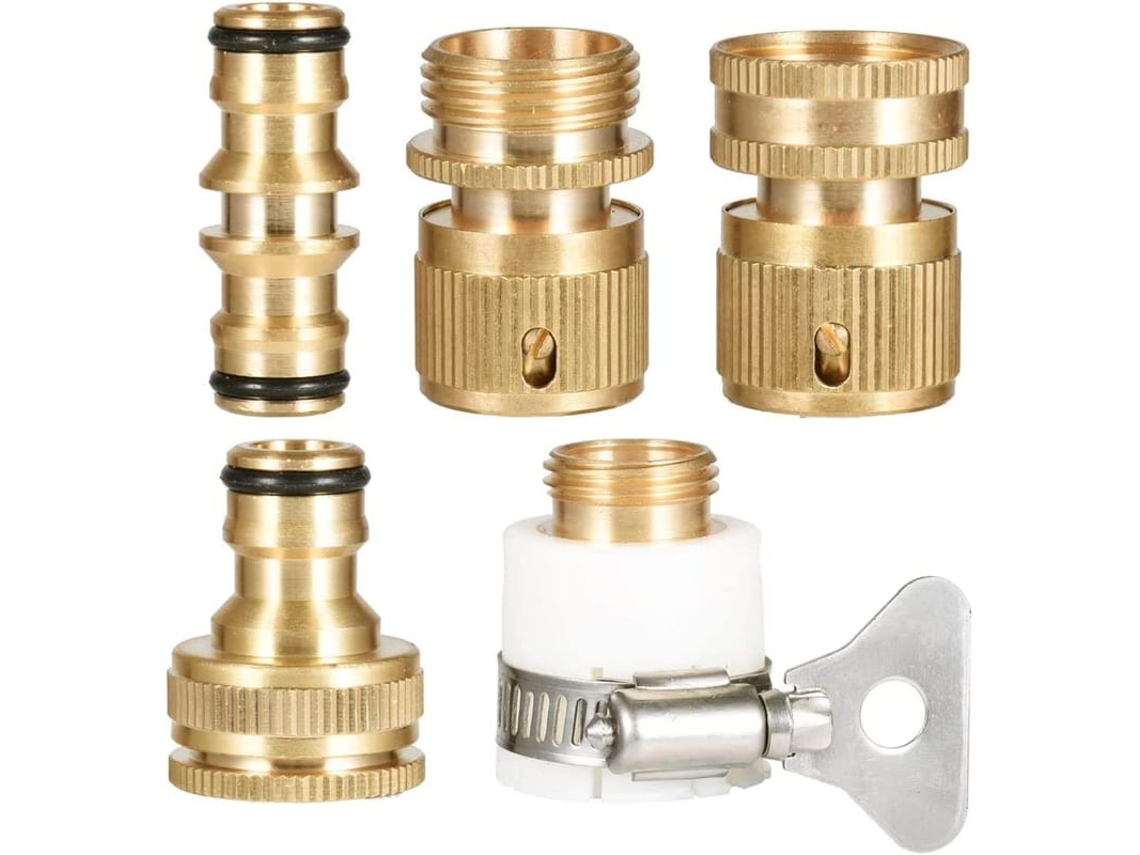 Conector Rápido De Mangueira, Adaptador De Torneira 1/2" E 3/4" Com Fio De Metal
