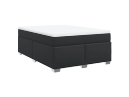 Cama com Molas Couro Artificial Preto MAISON EXCLUSIVE 140x200 cm