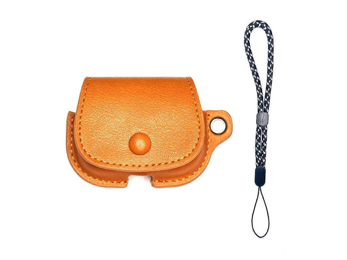 Capa Protetora De Couro Sintético Estilo Mochila Para Airpods 1/2 Com Cordão