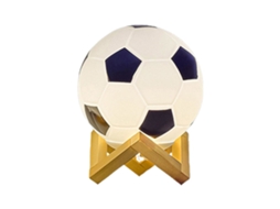 Luminária Noturna Led 3d de Futebol com Ilusão, Brinquedo da Copa do Mundo para Meninos, Meninas e Adultos Fãs de Esportes, Preto e Branco BRILVIBERA