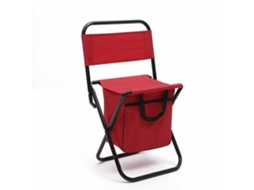 Cadeira de Camping Dobrável Portátil para Lazer Ao Ar Livre, Pesca, com Bolsa de Transporte Vermelha. AQUAFORGE