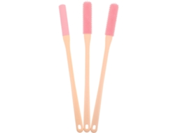 Conjunto De 3 Escovas Borracha Macia Para Os Pés, Limpeza Suave E Anti Coceira, Tamanho Compacto, Rosa, Para Limpeza Dos