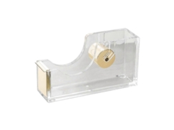 Dispensador De Fita Adesiva Em Acrílico Transparente, Dispensador De Fita Adesiva Em Acrílico Dourado Para Uso Com Uma Só Mão, Ideal Para Mesas D