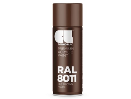 Spray Acrílico Brilhante Ral Cosmos Lac Premium 400 Ml (Ral 8011 Castanho Noz)