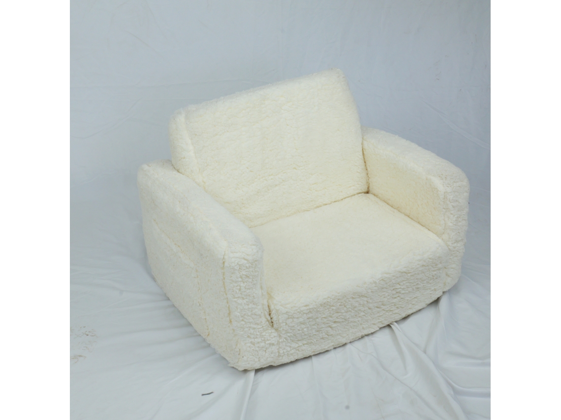 Sofá Dobrável Infantil Branco Creme 43*60*43 Cm, Sofá Portátil Para Crianças Para Sala De Estar, Quarto E Brinquedoteca