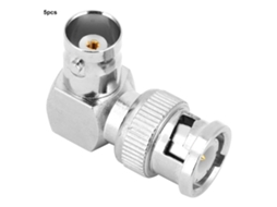 Laxiscreed Conjunto De 5 Conectores Bnc Em L De 90° Macho Para Fêmea Em Latão, Compatível Com Cabo Coaxial