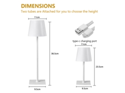 Lâmpada de Mesa Kd de Pernas Altas com Controle por Toque, 3 Cores de Luz, Design Simples e Moderno